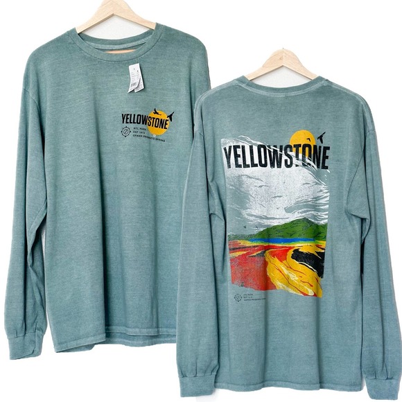 Pacific Sunwear Other - NWT Pacsun Yellowstone Long Sleeve T-Shirt Graphic Tee Green Teal — M